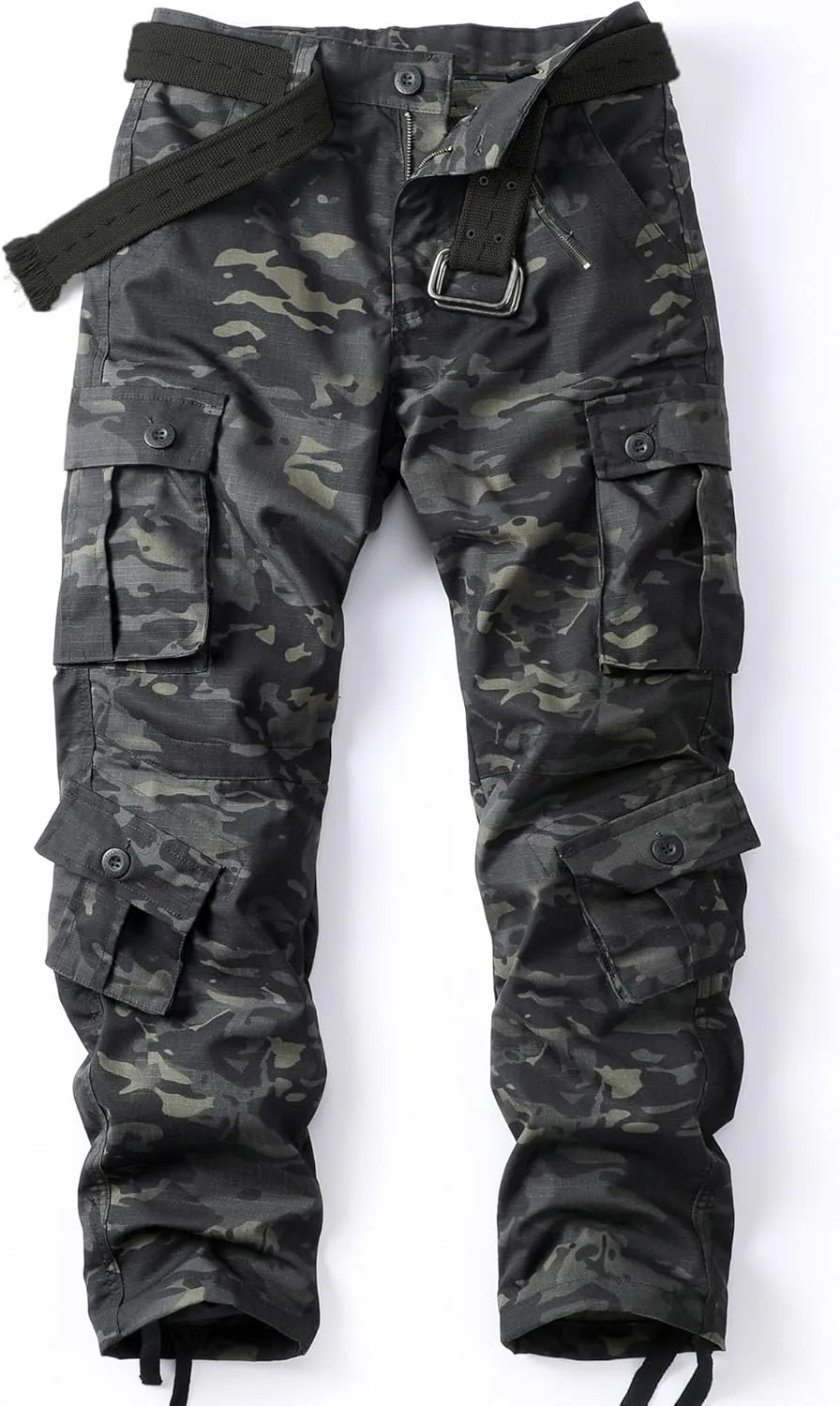 AKARMY Men's Camo Cargo Work Pants Cotton Casual Tactical Combat Military Wild BDU Ripstop Trousers with Multi Pockets