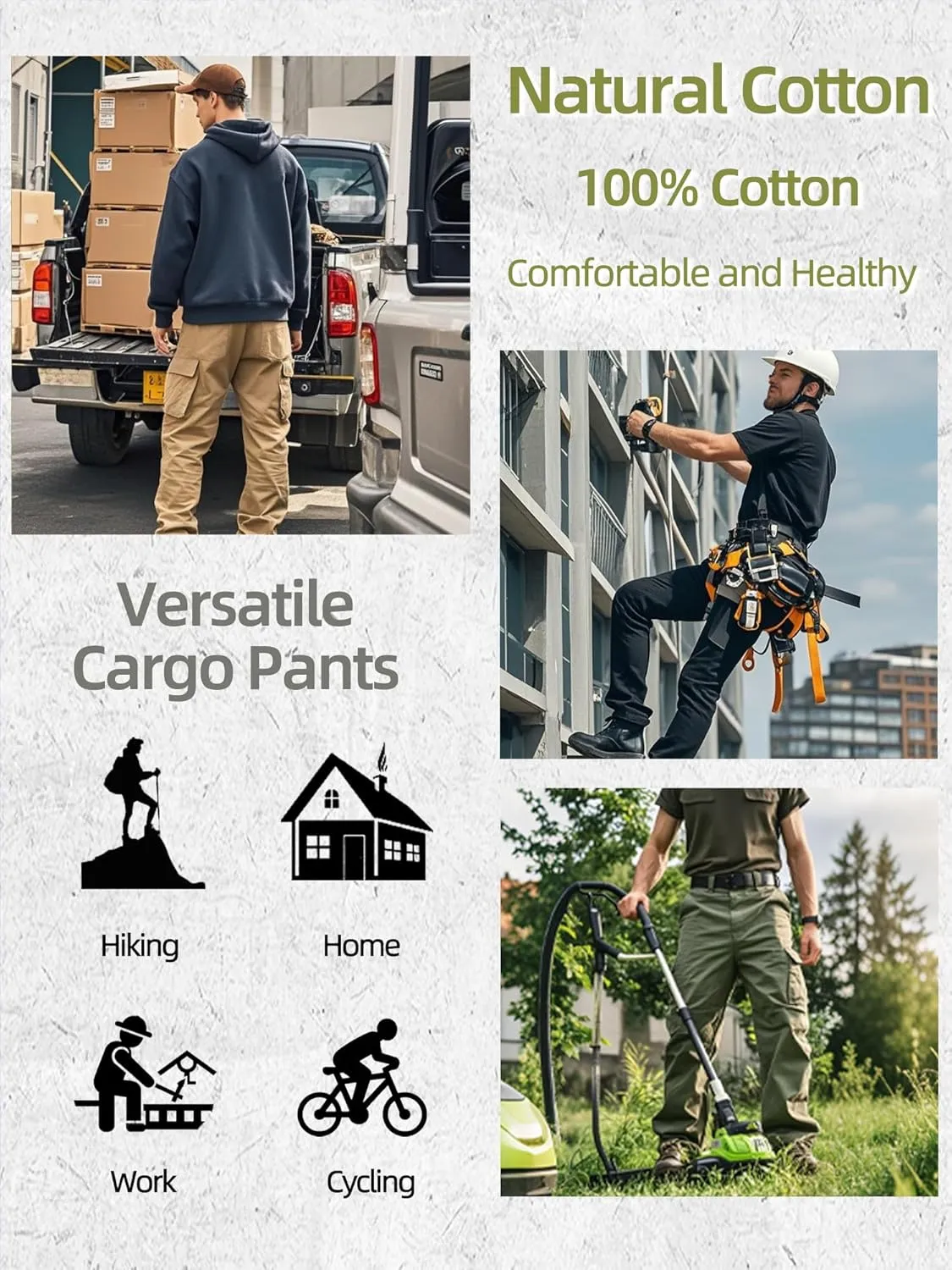 AKARMY Men's Camo Cargo Work Pants Cotton Casual Tactical Combat Military Wild BDU Ripstop Trousers with Multi Pockets