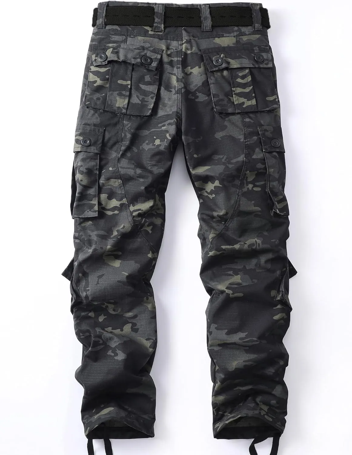 AKARMY Men's Camo Cargo Work Pants Cotton Casual Tactical Combat Military Wild BDU Ripstop Trousers with Multi Pockets