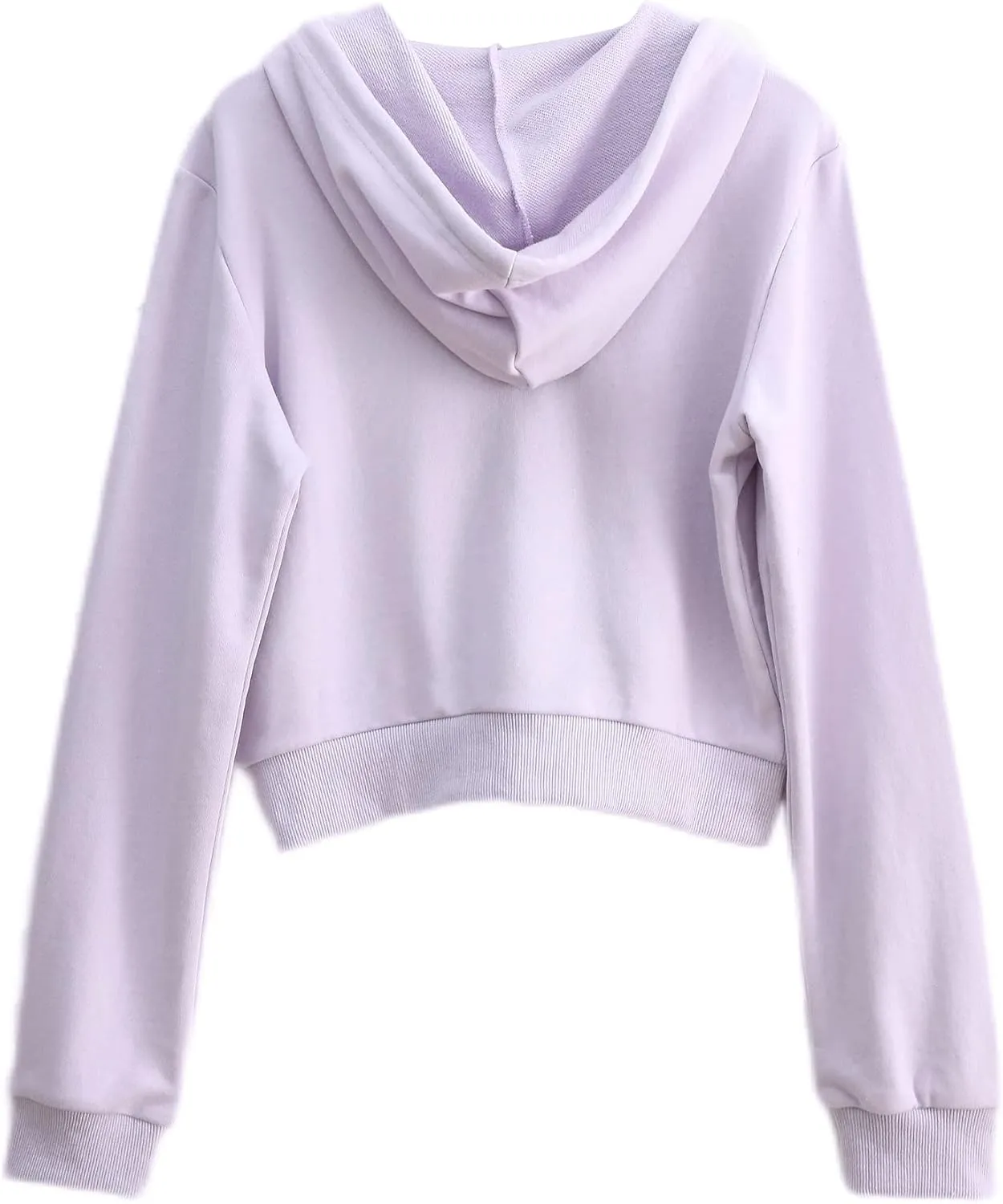 Amazhiyu Women's Cropped Zip up Hoodie Long Sleeves with Drawstring Hooded Cotton Crop Tops