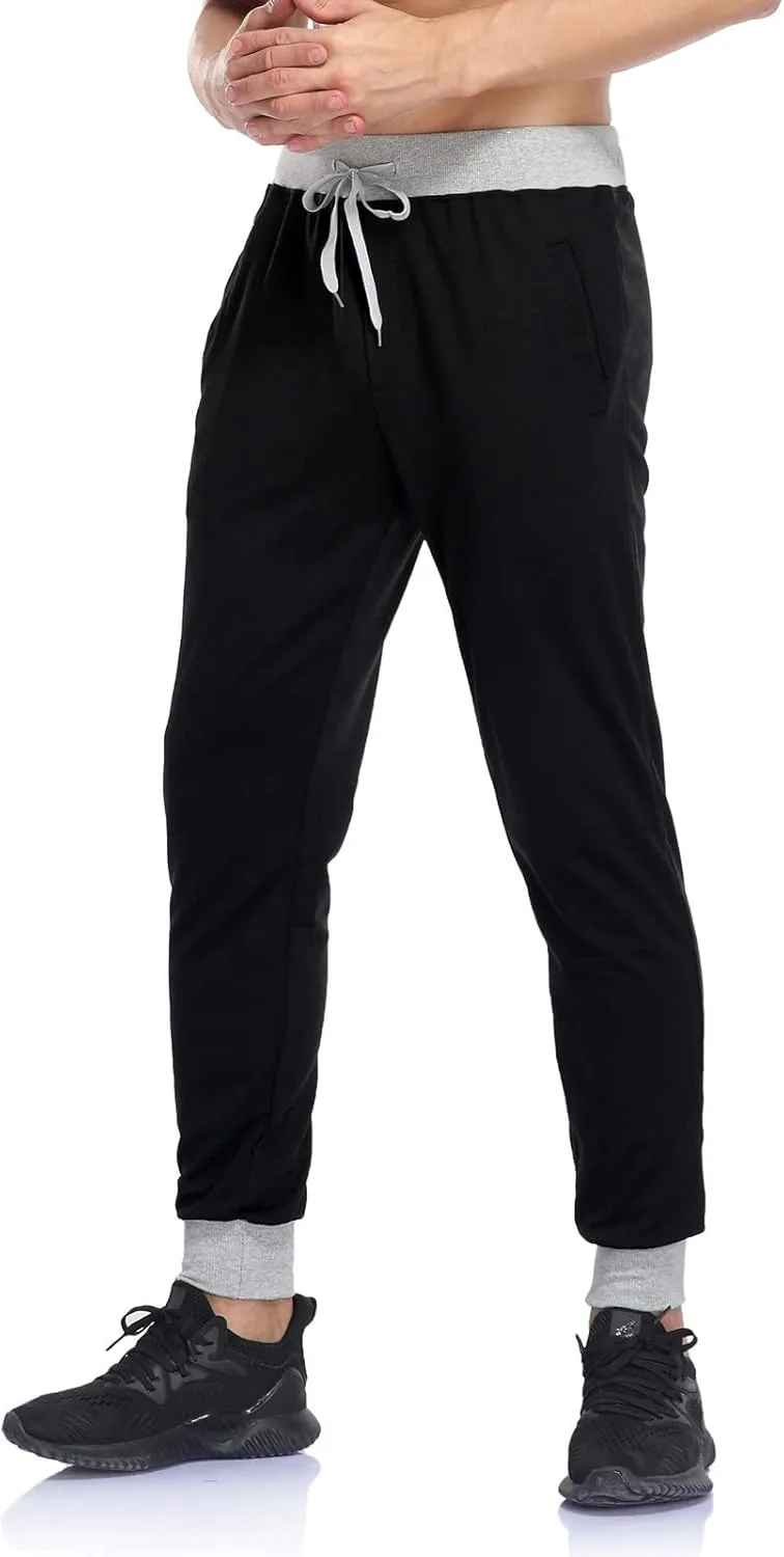 Aymnlox Mens Fall Casual Pants Drawstring Elastic Waist Tapered Chino Trousers Slim Fit Fashion Streewear Joggers with Pocket