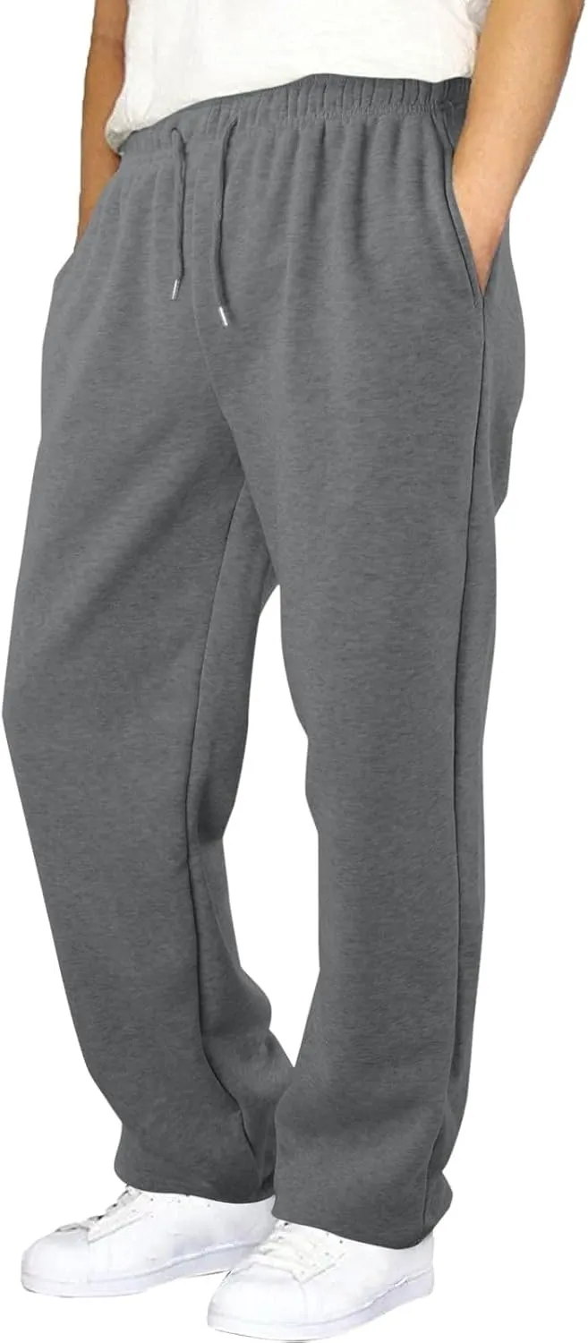Baggy Sweatpants Men Tapered Loose Fit Trousers Drawstring Pants Elastic Waist Workout Slacks with Pockets