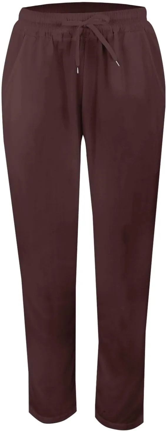 Belted Linen Pants Summer Womens Linen Capris with Pockets Womens Linen Loose Fit Pants Casual