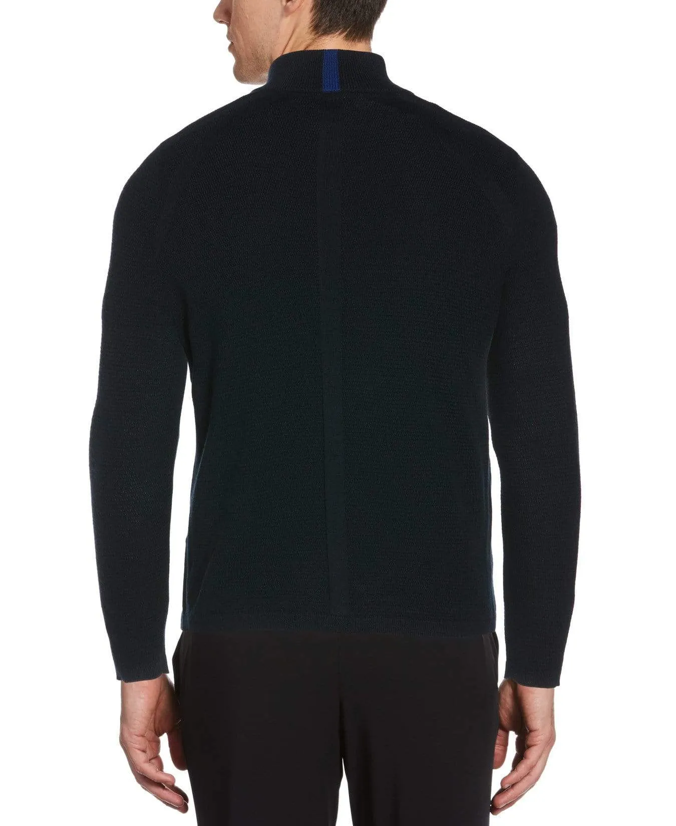 Big & Tall Textured Merino Blend Quarter Zip Sweater