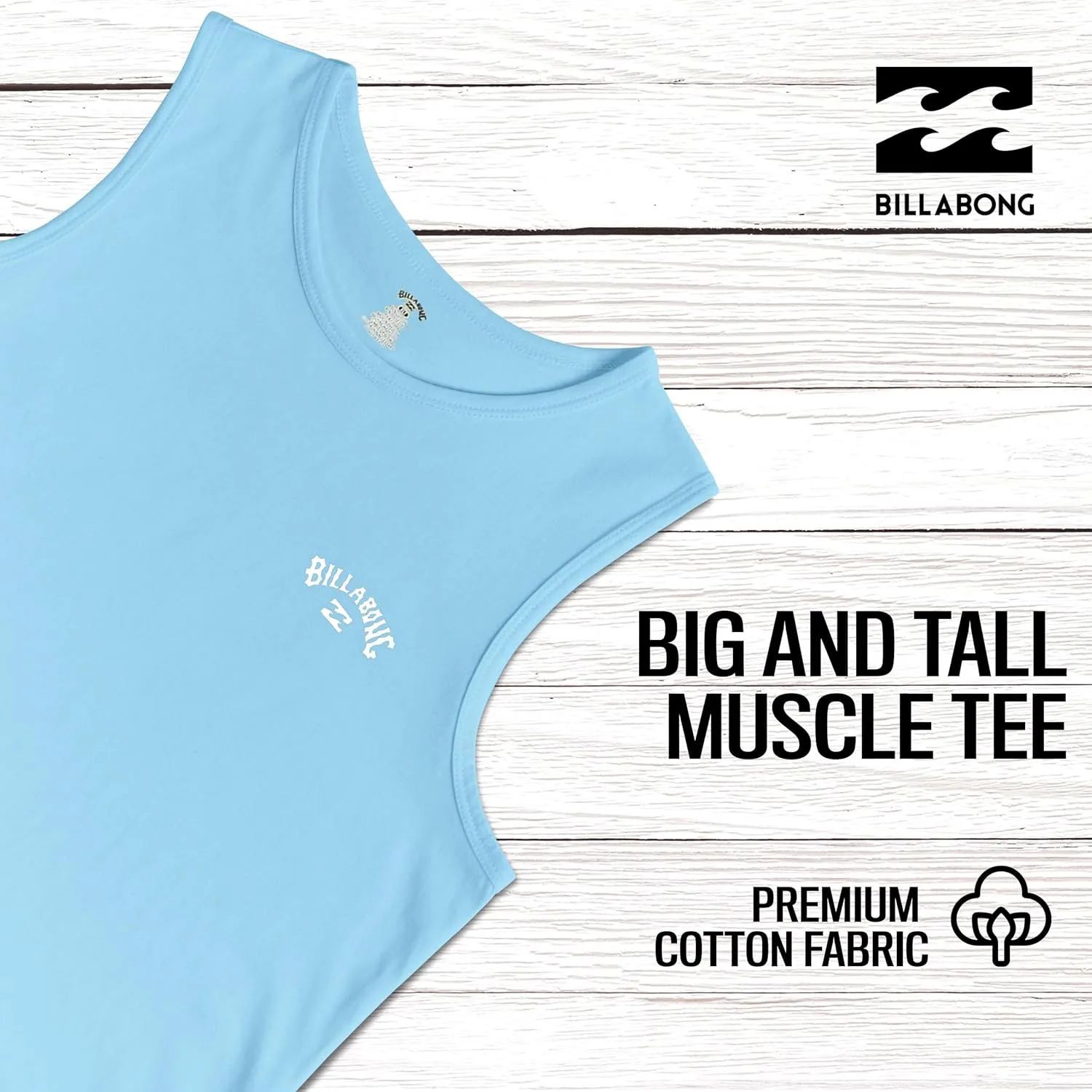 Billabong Big and Tall Tank Tops for Men - Cotton Mens Sleeveless Muscle T Shirt
