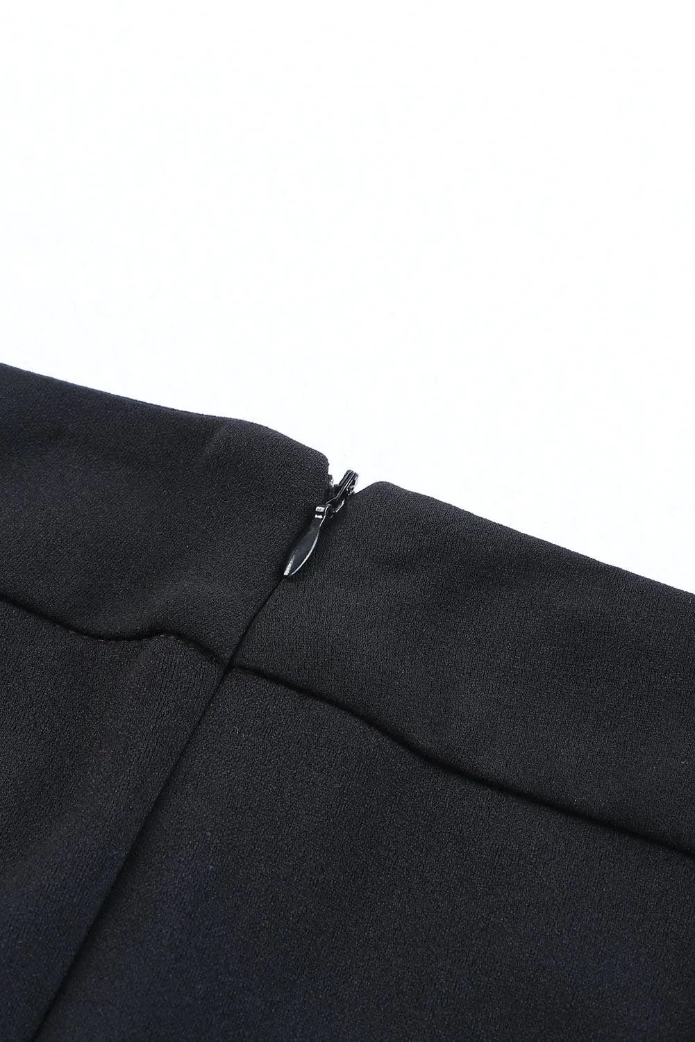 Black Split Hem High Waist Pants: S