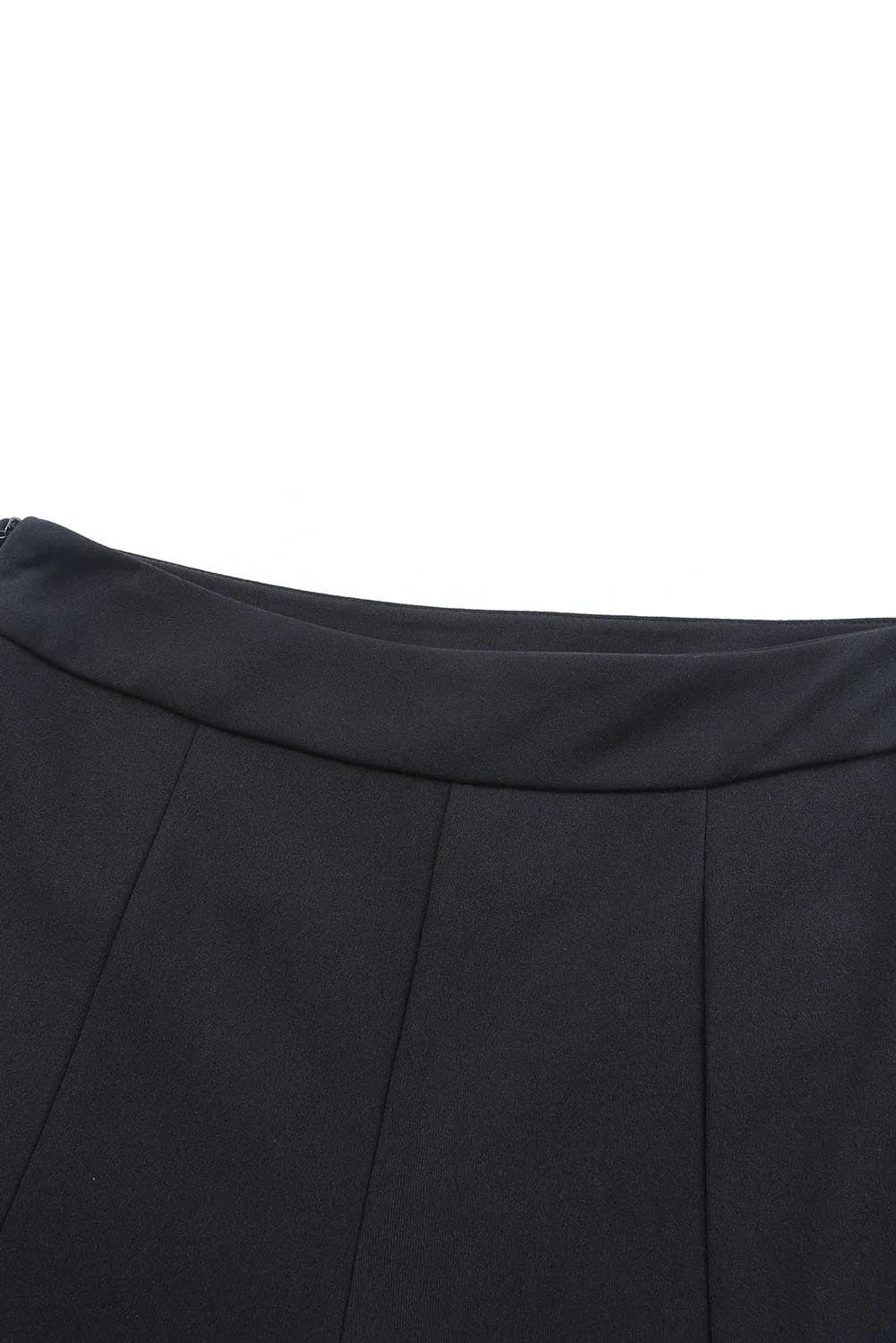 Black Split Hem High Waist Pants: S