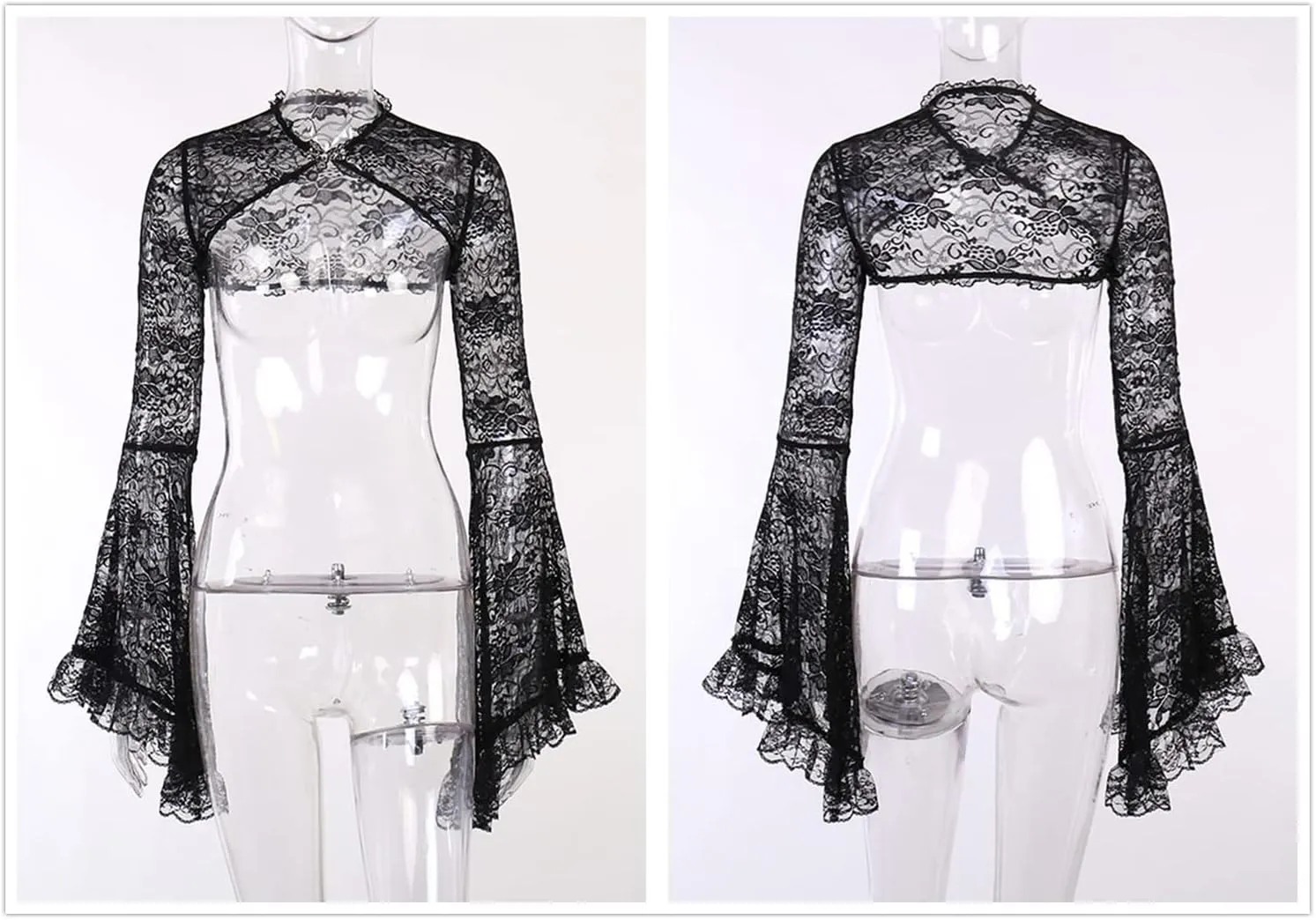 Bolero Shrug Top Trad Goth Black Shawls and Wraps for Evening Dresses Short Cardigan