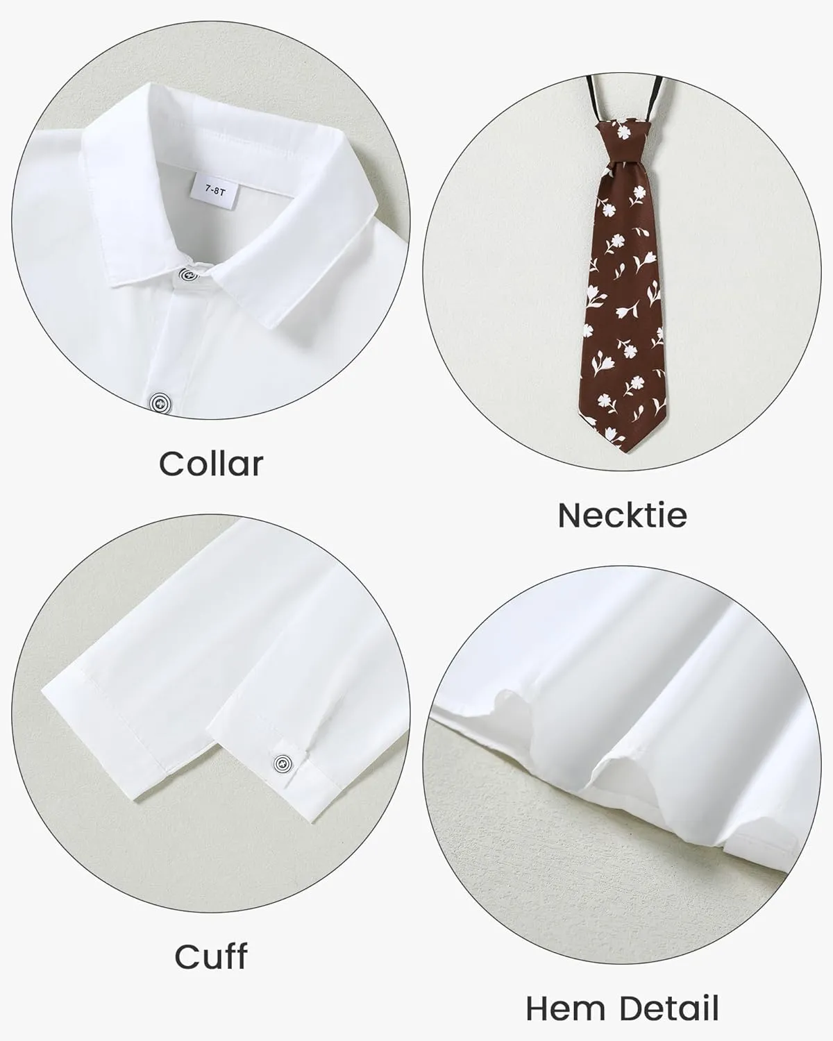 Boys Suit for Formal Occasions 4 Pieces Suit Sets Including Vest Printed Pants Dress Shirt and Tie for 6-10 Years