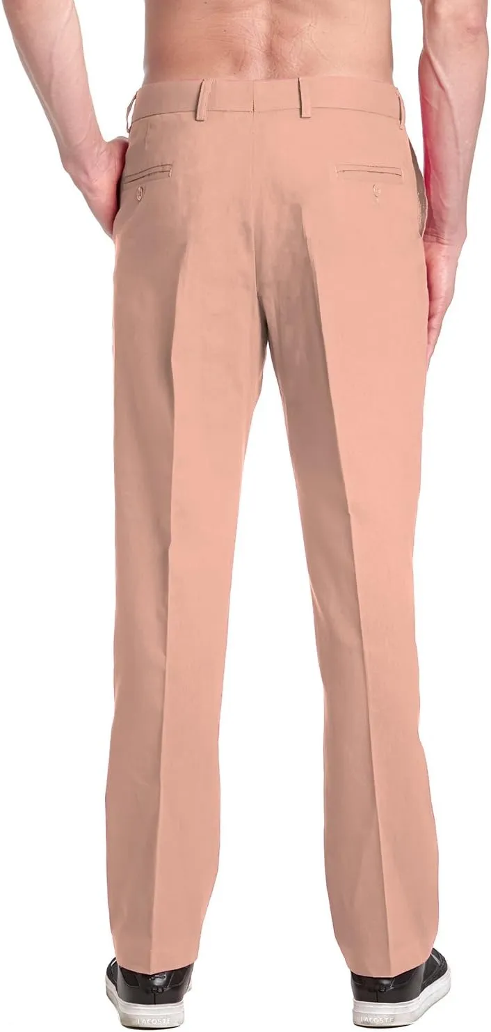 Brand Men's Blush Dusty ROSE PINK Dress Pants Flat Front Mens Trousers