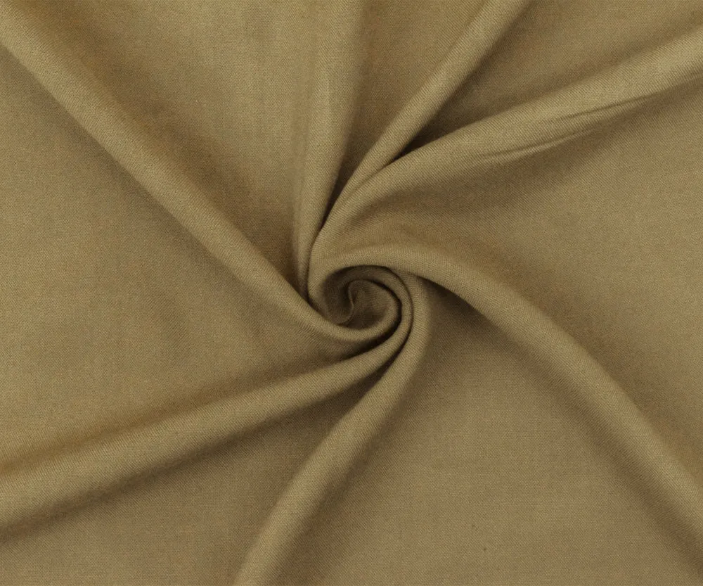 Brown Rayon Challis Solid Woven Fabric