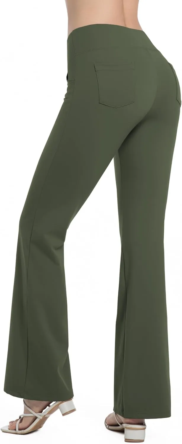 BUBBLELIME 29"/31"/33"/35"/37" Women's High Waist Stretchy Bootleg Yoga Pants Workout Pants with Out Pockets