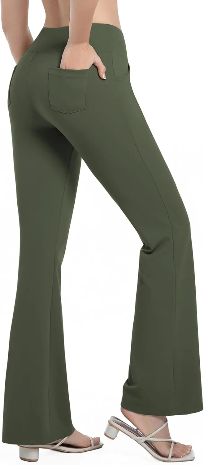 BUBBLELIME 29"/31"/33"/35"/37" Women's High Waist Stretchy Bootleg Yoga Pants Workout Pants with Out Pockets