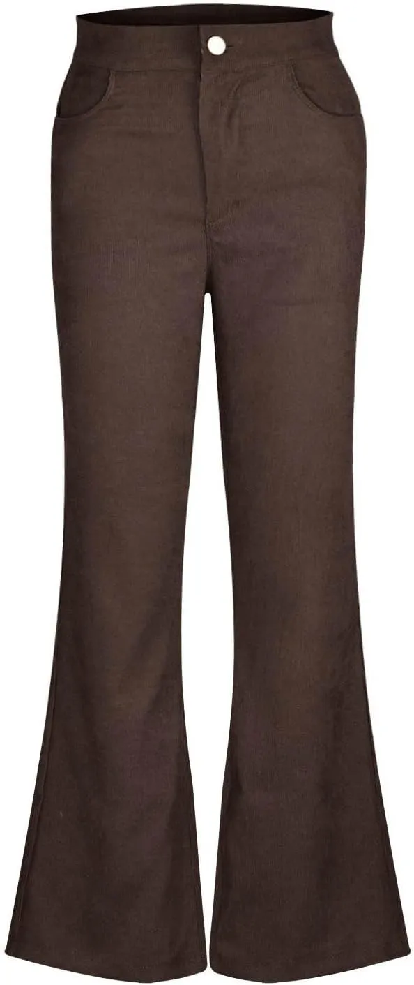 Business Casual Pants for Women Trendy Elastic High Waist Flare Pant Elegant Sexy Solid Slim Fit Trousers with Pocket