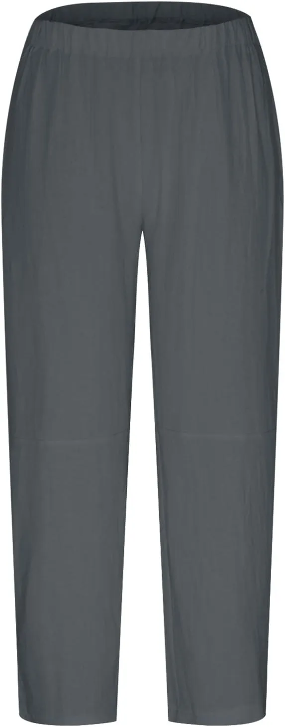BZGTZT Plus Size Linen Pants for Women Summer Straight Wide Leg Pants Elastic High Waist Trousers Casual Comfy Palazzo Pants