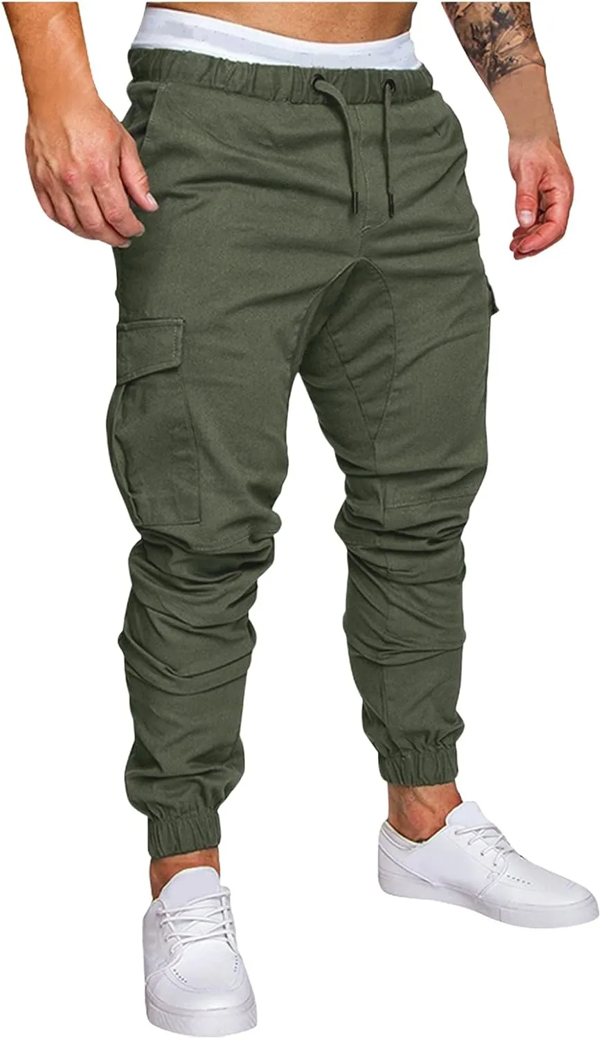 Cargo Pants for Men Joggers Tactical Pants Outdoor Fleece Lined Snow Ski Cargo Pants Thermal Hiking Pants Men's Cargo