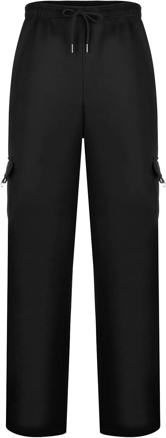 Cargo Pants For Men Men's Fashion Heavyweight Cargo Fleece Sweatpants Stretch Elastic Sports Jogger Trousers Pants