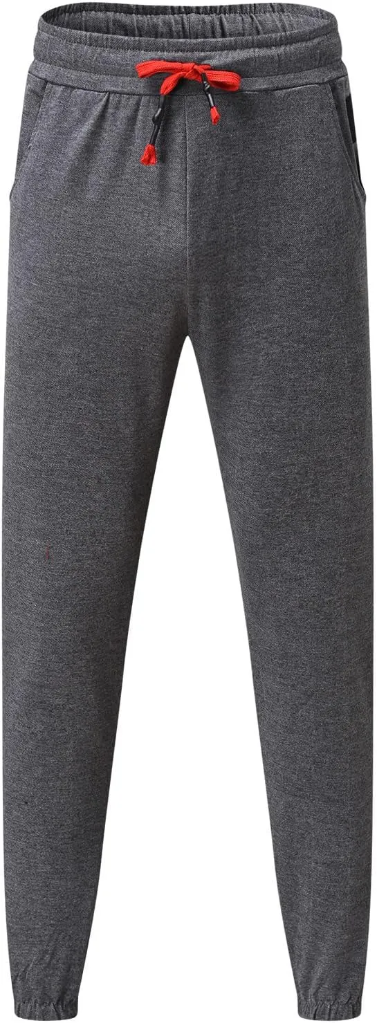Cargo Sweatpants for Men Big and Tall Track Pants with Pockets Mens Cargo Sweatpants Heavyweight Fleece Jogger Pants