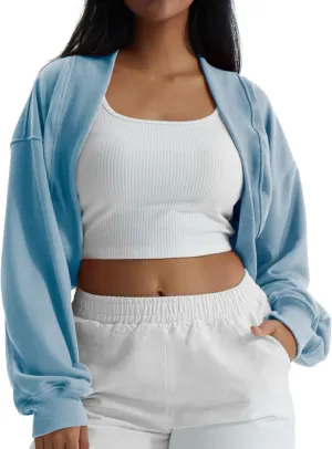 CHERFLY Womens Cropped Bolero Shrug Cardigan 2025 Batwing Y2k Sports Jacket Fall Outfits