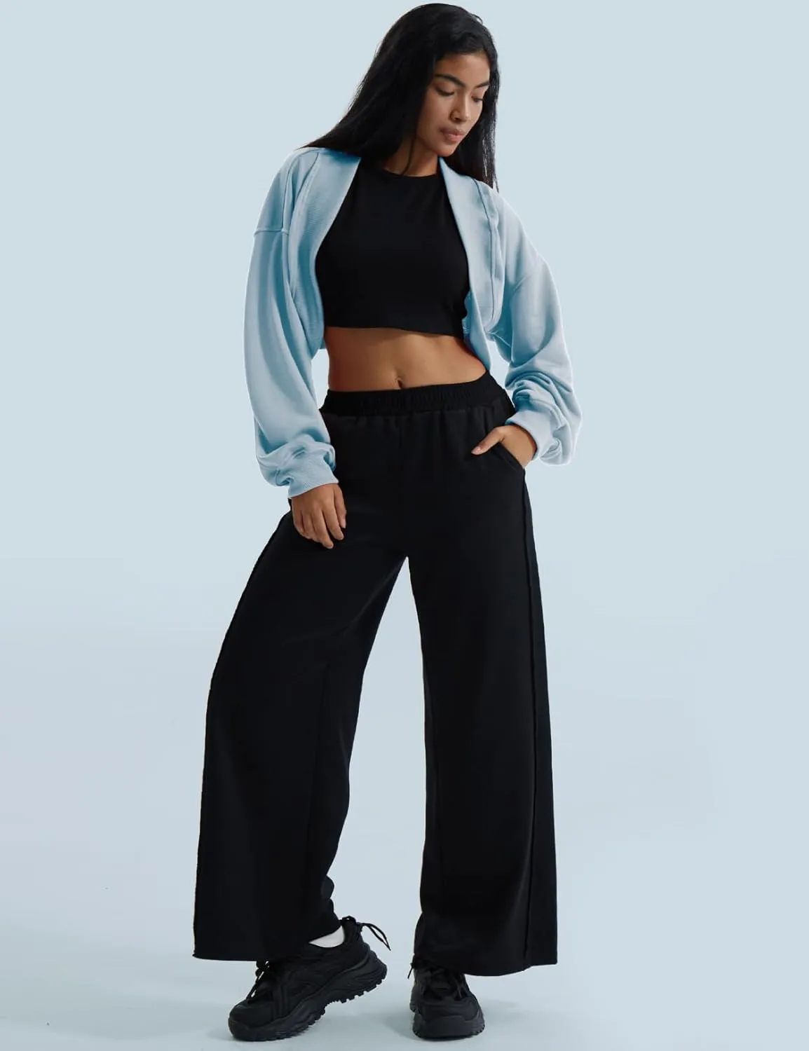 CHERFLY Womens Cropped Bolero Shrug Cardigan 2025 Batwing Y2k Sports Jacket Fall Outfits
