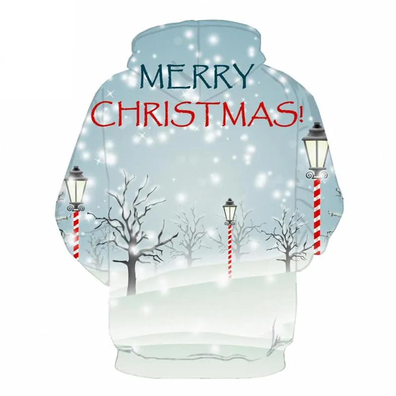 Christmas Hoodie Men Christmas Tree Sweatshirt Printed Snow Hoody Anime New Year Hooded Casual Bird 3d Printed