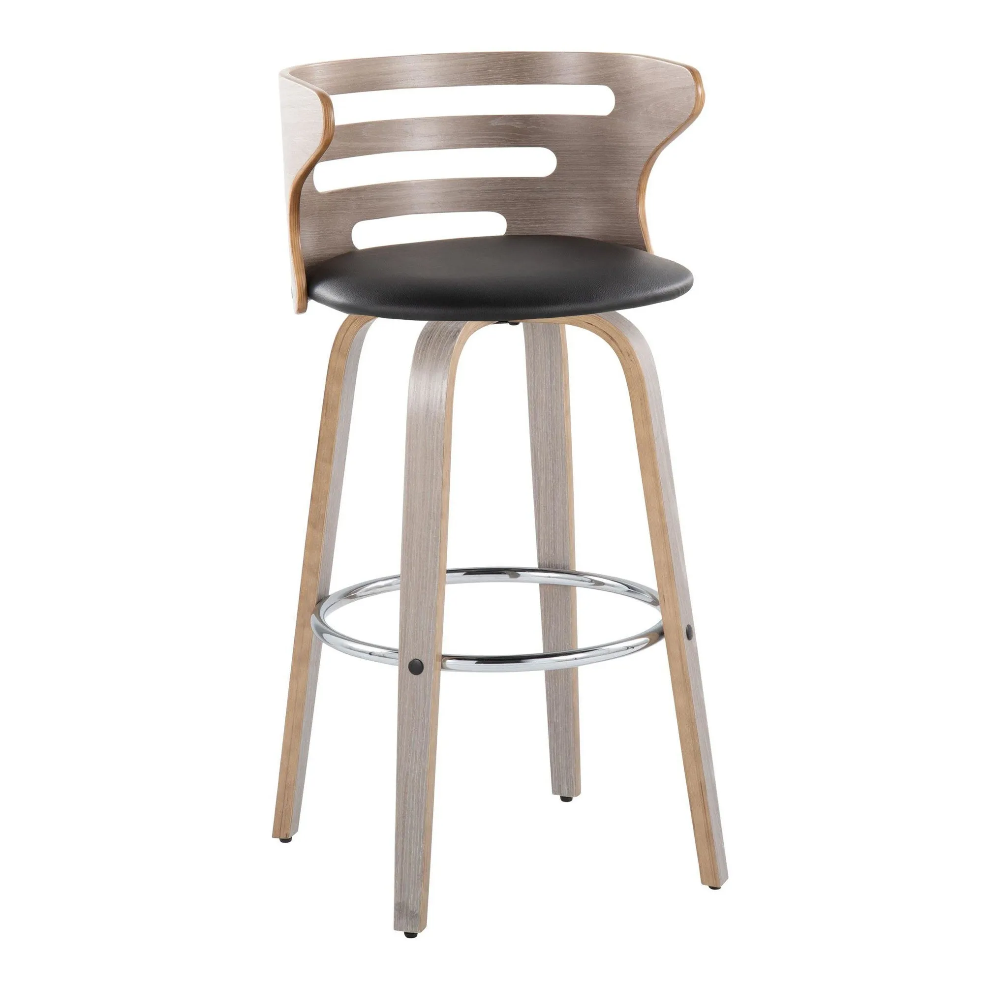 Cosini 30" Fixed-Height Barstool - Set of 2 By LumiSource - B30-COSIPU-GRTZR2 LGYLGYBK2