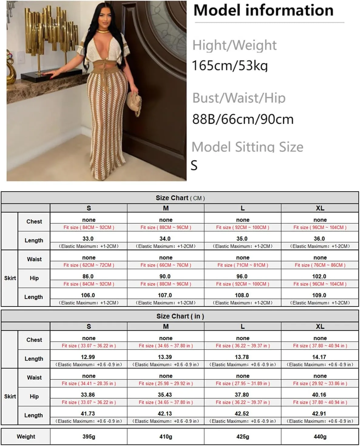 cu4eve Crochet Dresses for Women Two Piece Sexy Beach Vacation Knit V Neck Crop Top and Long Maxi Skirt Sets Coverups