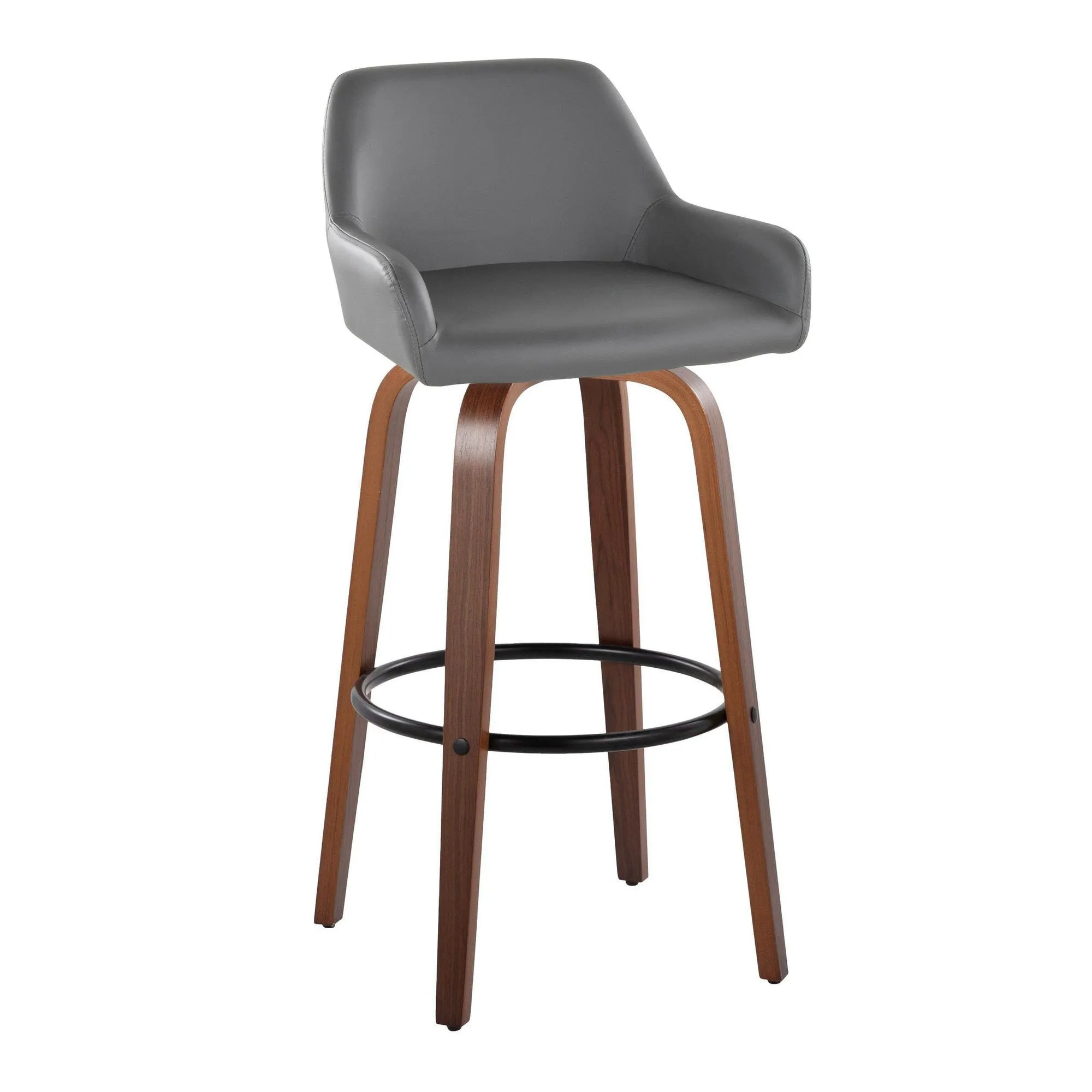 Daniella 30" Fixed-Height Barstool - Set of 2 By LumiSource - B30-DNLAPU-GRTZQ2 WLCAM2