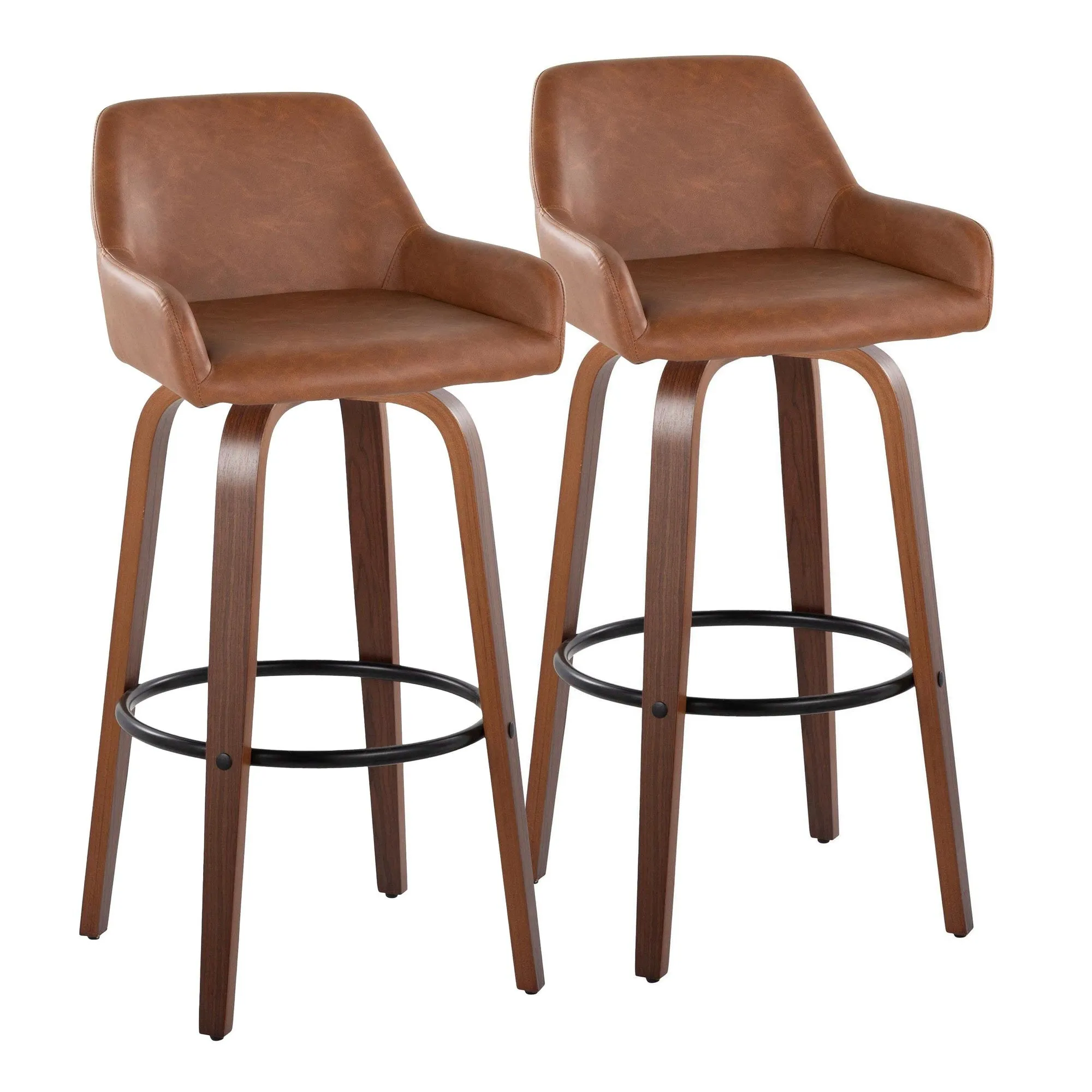 Daniella 30" Fixed-Height Barstool - Set of 2 By LumiSource - B30-DNLAPU-GRTZQ2 WLCAM2