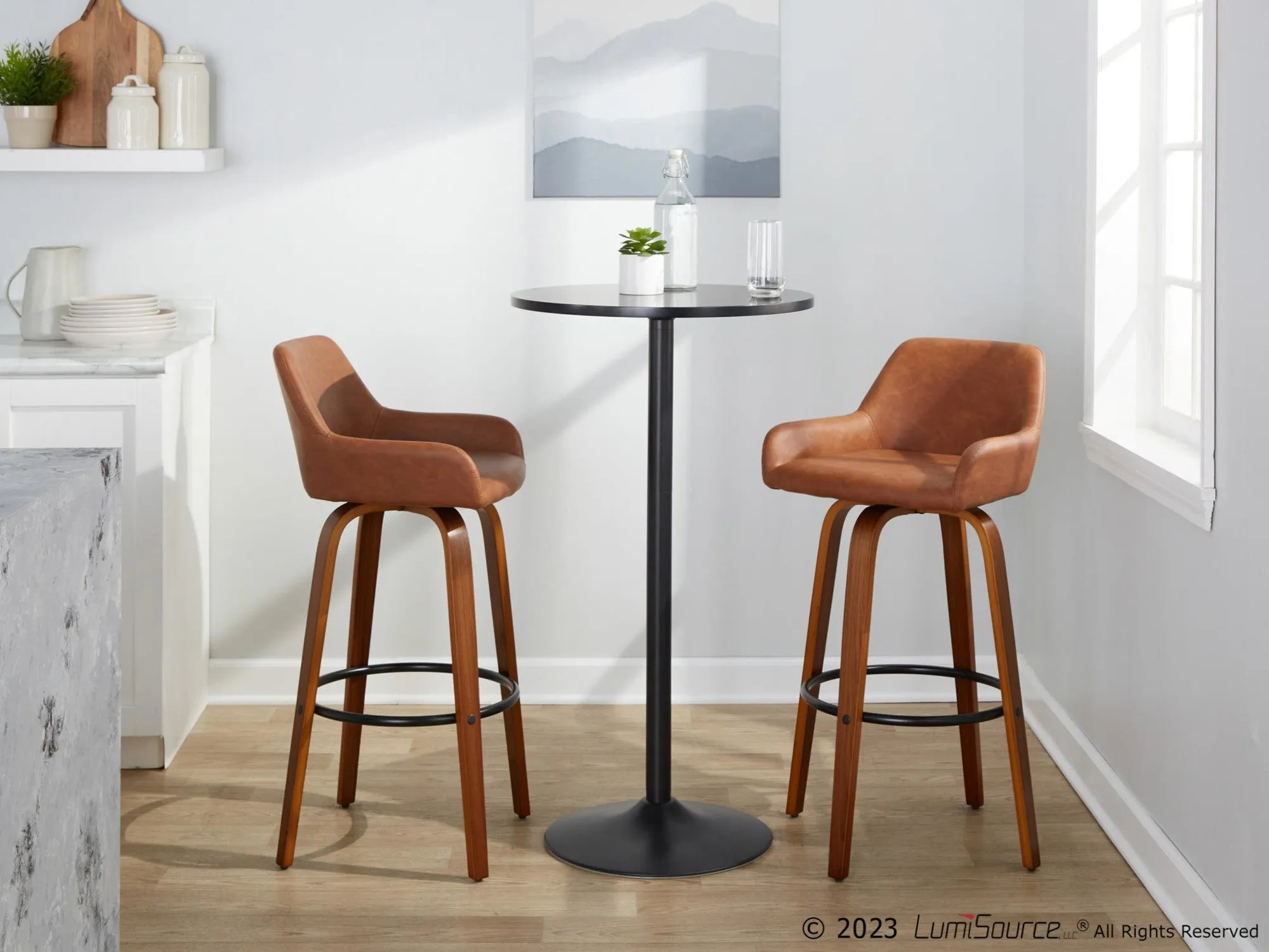 Daniella 30" Fixed-Height Barstool - Set of 2 By LumiSource - B30-DNLAPU-GRTZQ2 WLCAM2