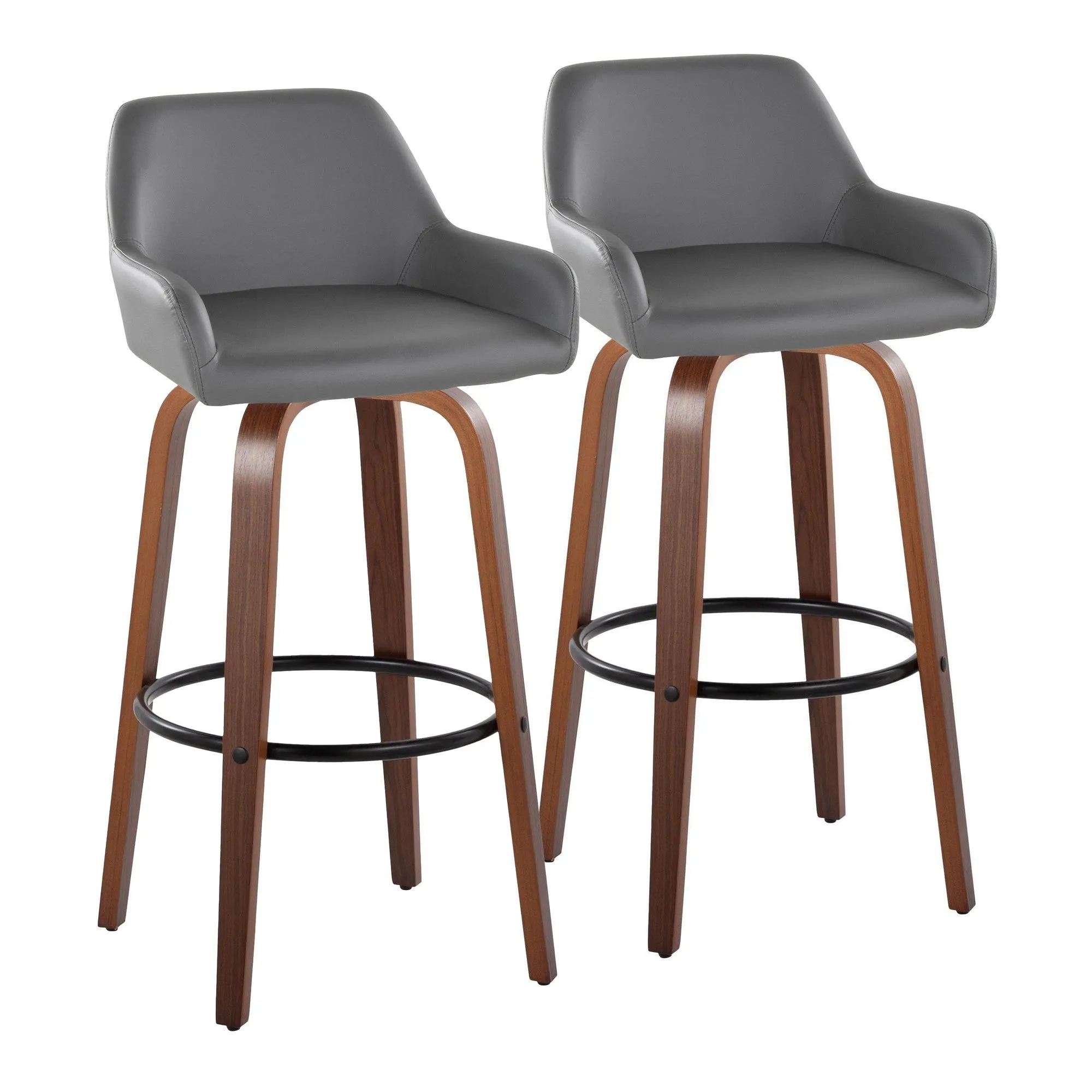 Daniella 30" Fixed-Height Barstool - Set of 2 By LumiSource - B30-DNLAPU-GRTZQ2 WLCAM2
