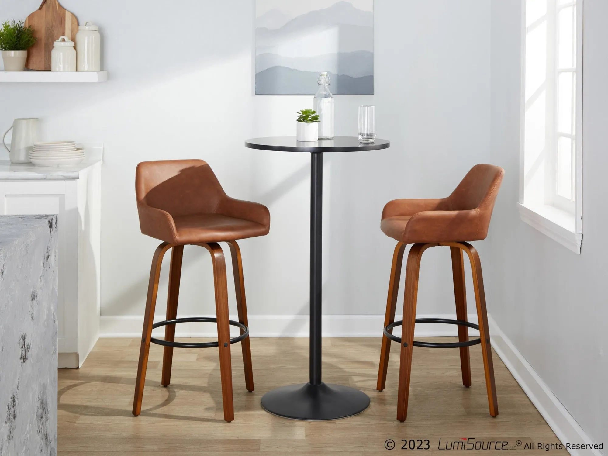 Daniella 30" Fixed-Height Barstool - Set of 2 By LumiSource - B30-DNLAPU-GRTZQ2 WLCAM2