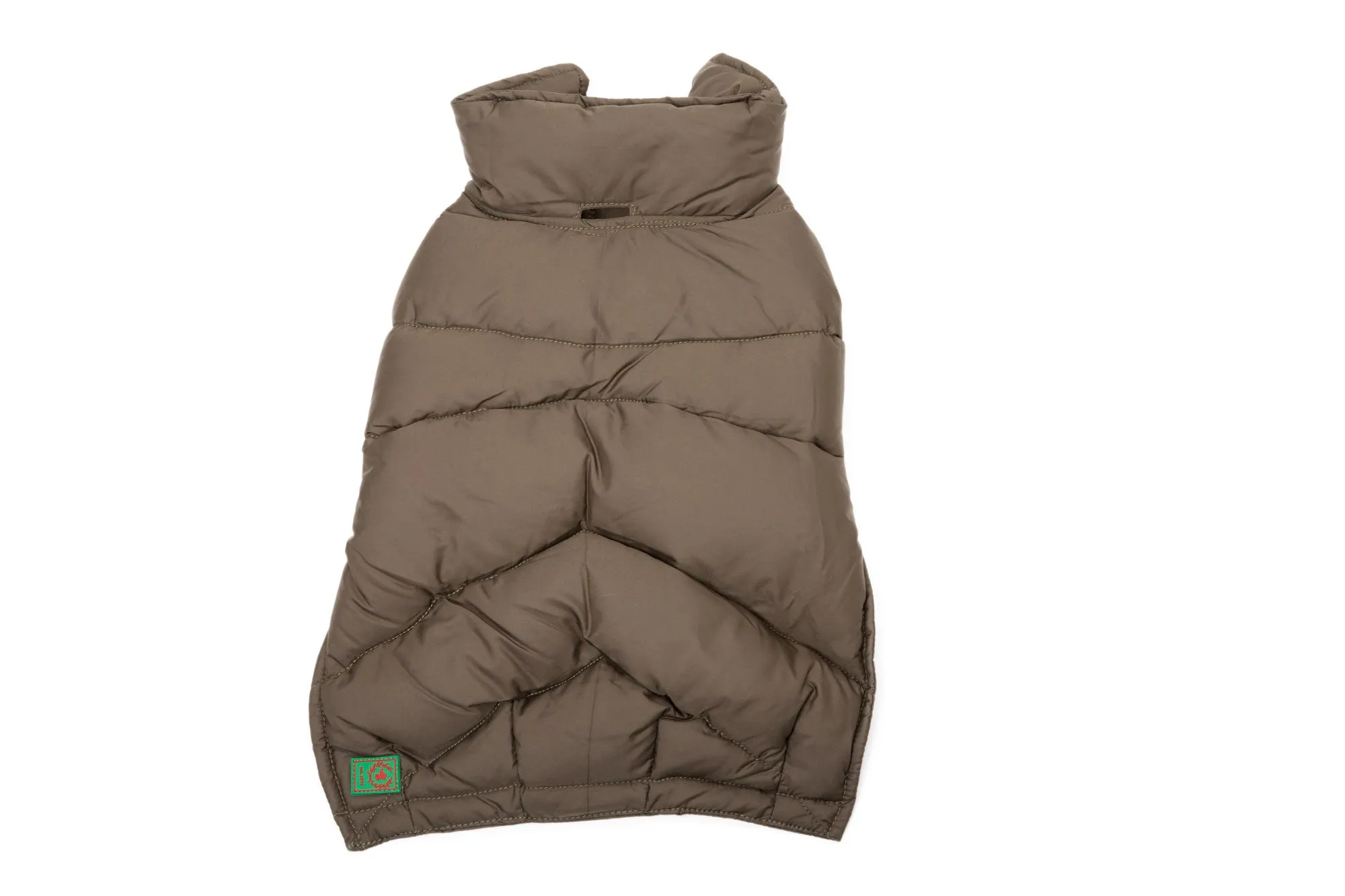 Down Puffer Coat - Orange, Loden & Black