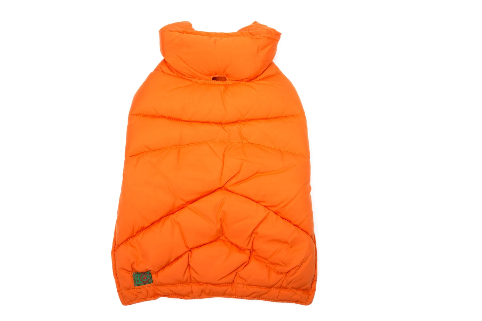 Down Puffer Coat - Orange, Loden & Black