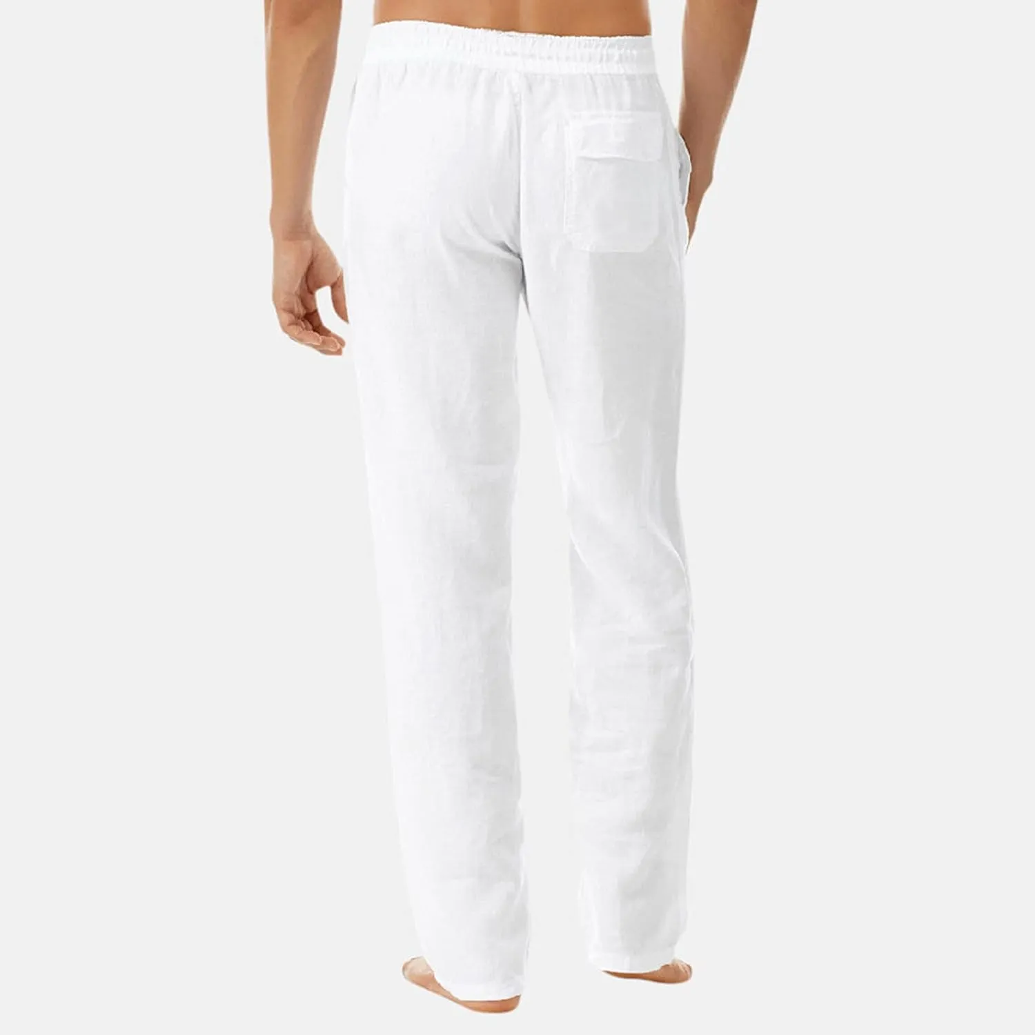 DuDubaby Ski Pants Men Men Fashion Cotton Linen Plus Size Casual Elastic Waist Pockets Long Pants Running Pants