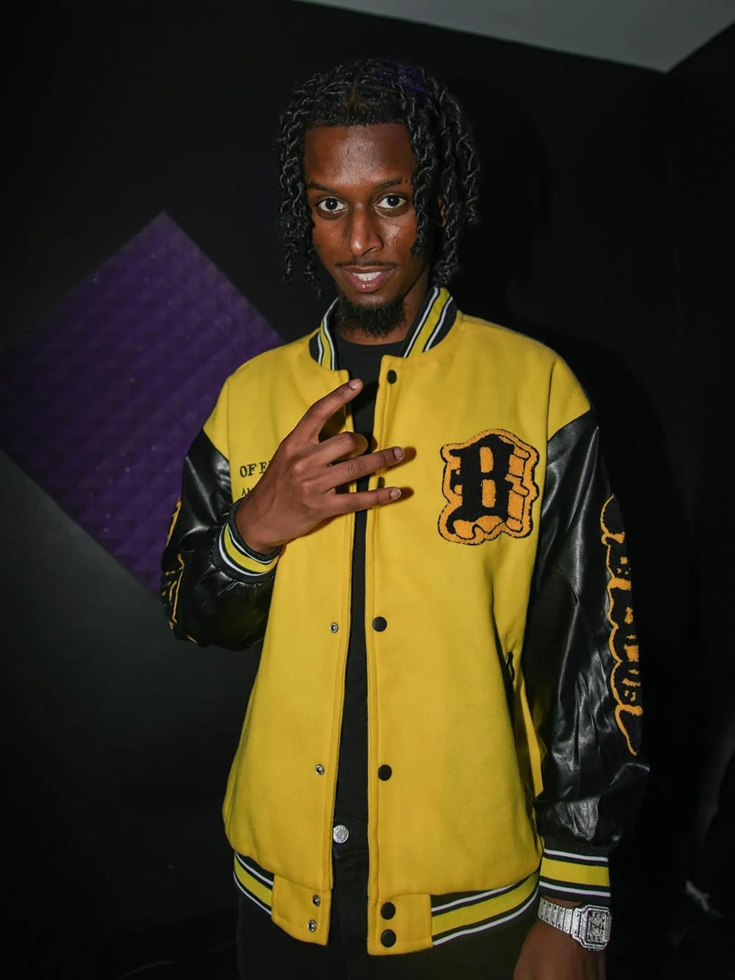 Flame Elements Letter Embroidery Baseball Jacket