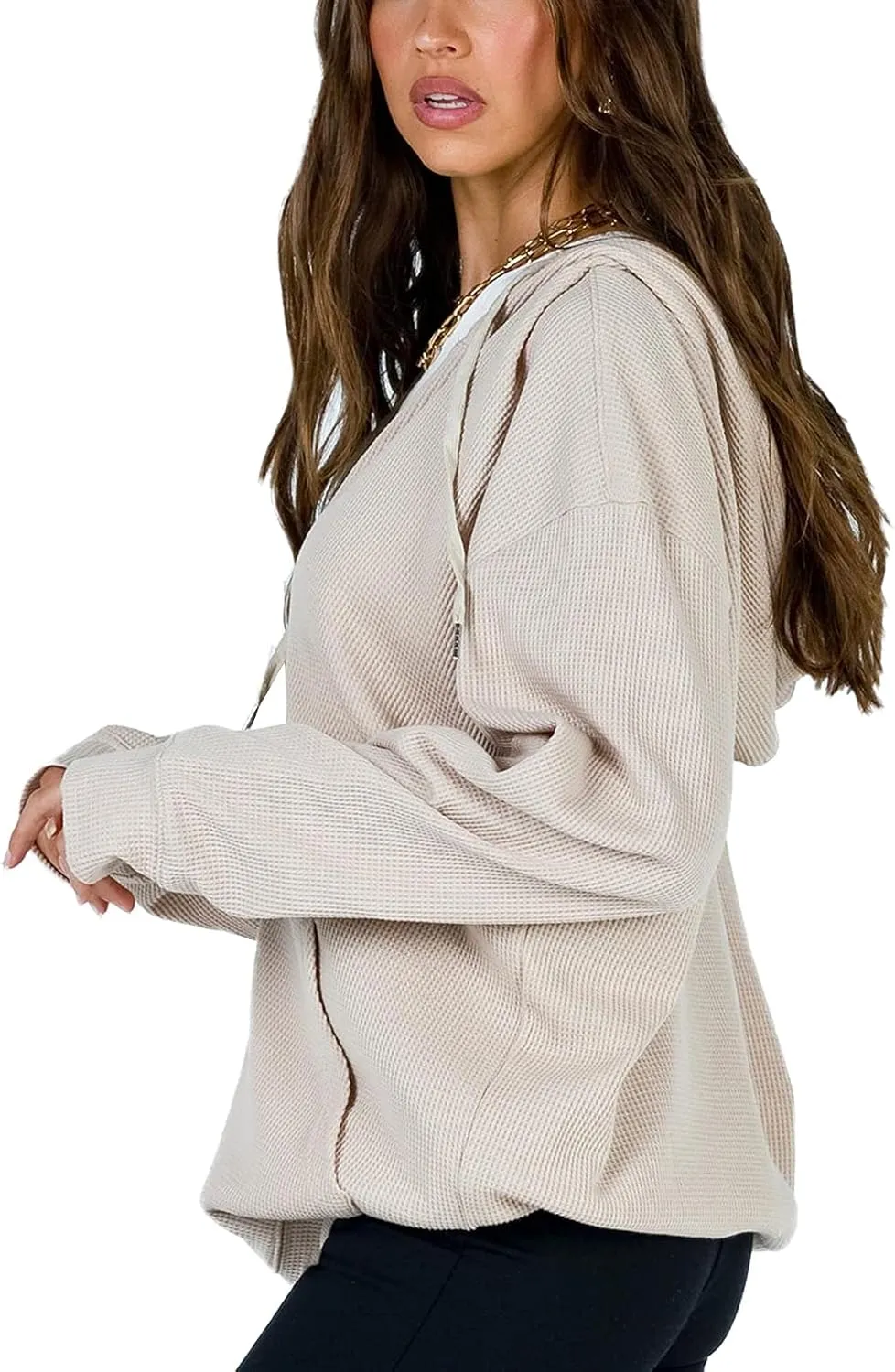 FOMOYUU Womens Oversized Zip Up Hoodie Y2K Jacket Baggy Loose Basic Zipper Hooded Sweatshirt Coat