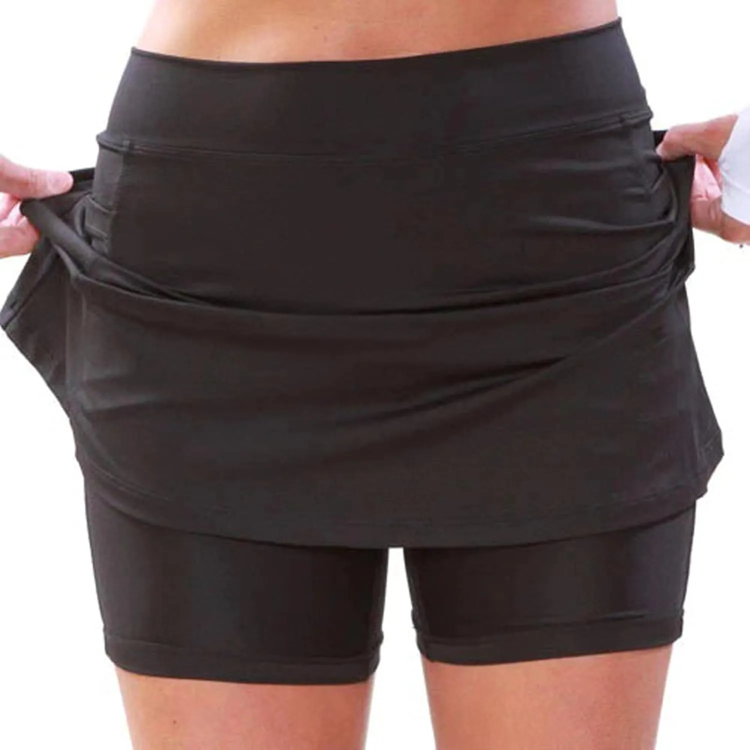 FQZWONG Skorts for Women Plus Size Elastic High Waisted Athletic Workout Skirt Pants Casual Solid Gym Yoga Tennis Shorts