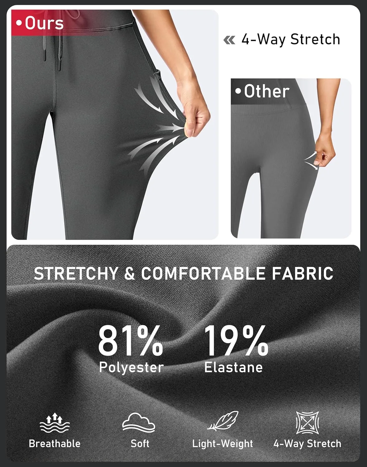 G Gradual Yoga Capri Pants for Women with Pockets High Waist Capris Leggings Tummy Control Straight Workout Summer Crop Pants