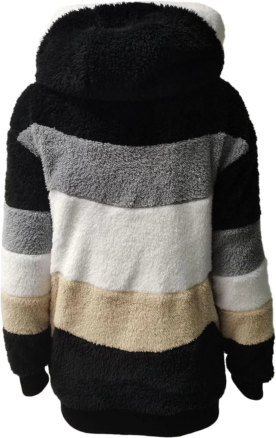 Giraropa Womens Fleece Jackets Plush Hoodie Coats Winter Warm Sweatshirts Teddy Hooded Jumper Oversized Cardigan With Pocket