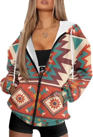 Horeset Women Hoodie Sweatshirt Oversize Pullover Tops with Zipper Long-Sleeve Loose Fitting Outwear