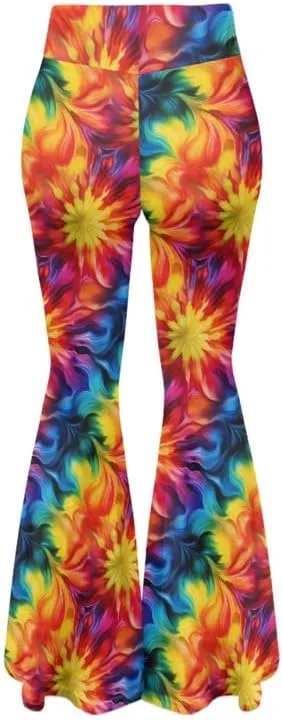 Irisjudy Hawaii Floral Flare Leggings for Women 30" Tummy Control Bootcut Yoga Pants High Waisted Casual Business Work Pants