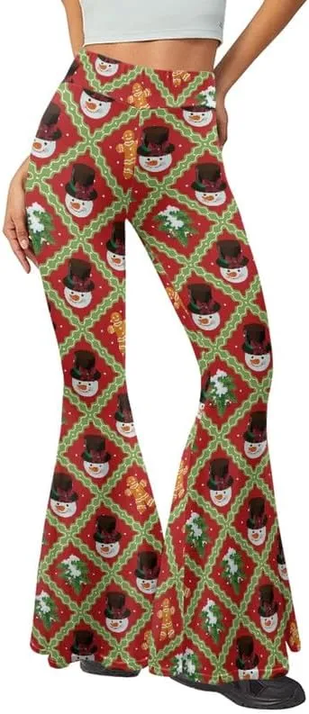 Irisjudy Hawaii Floral Flare Leggings for Women 30" Tummy Control Bootcut Yoga Pants High Waisted Casual Business Work Pants