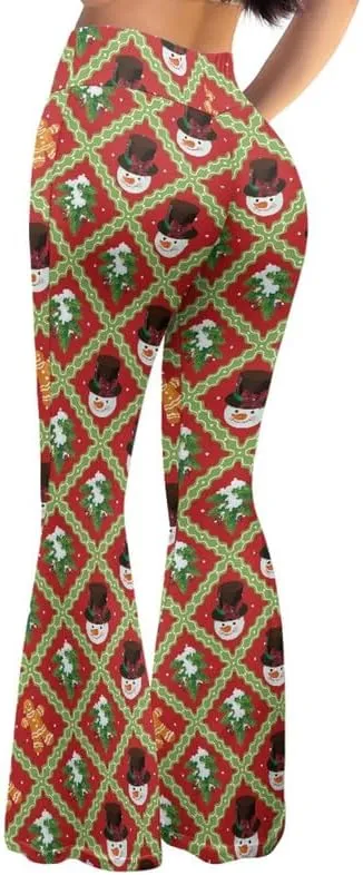 Irisjudy Hawaii Floral Flare Leggings for Women 30" Tummy Control Bootcut Yoga Pants High Waisted Casual Business Work Pants