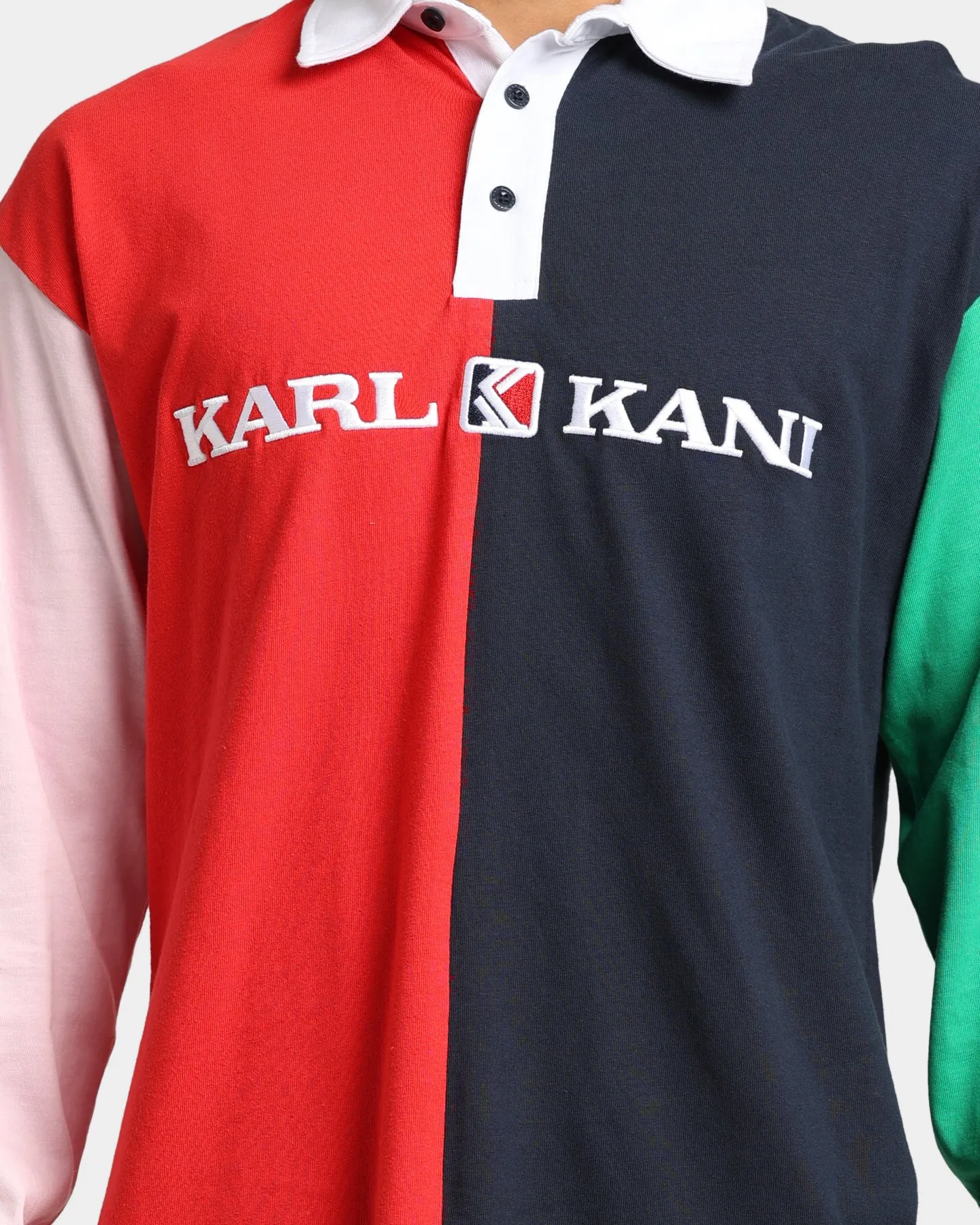 Karl Kani Retro Block Rugby Shirt Navy