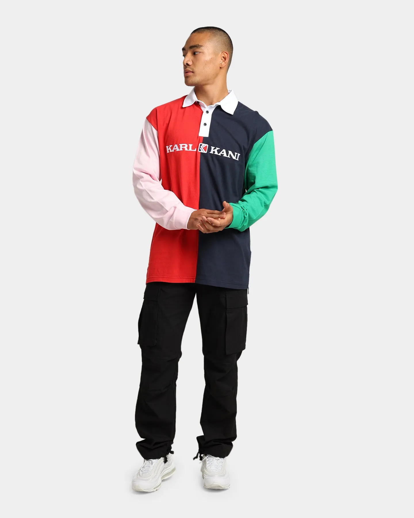 Karl Kani Retro Block Rugby Shirt Navy