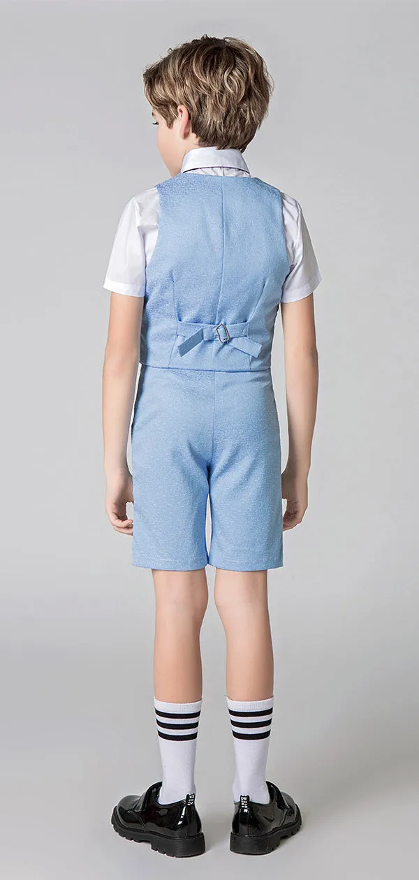 Light Blue Frosted Outfit Summer 4 Piece Kids Boys Suit