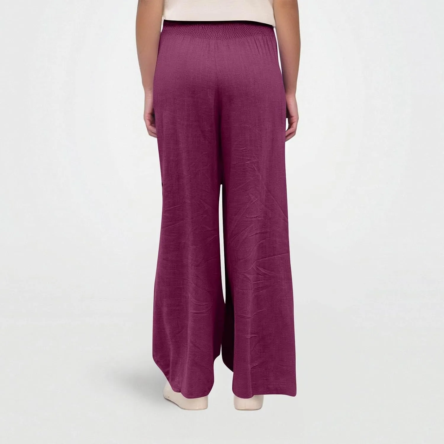 Linen Palazzo Pants for Women Casual Straight Drawstring Beach Loose Linen Outfits Women
