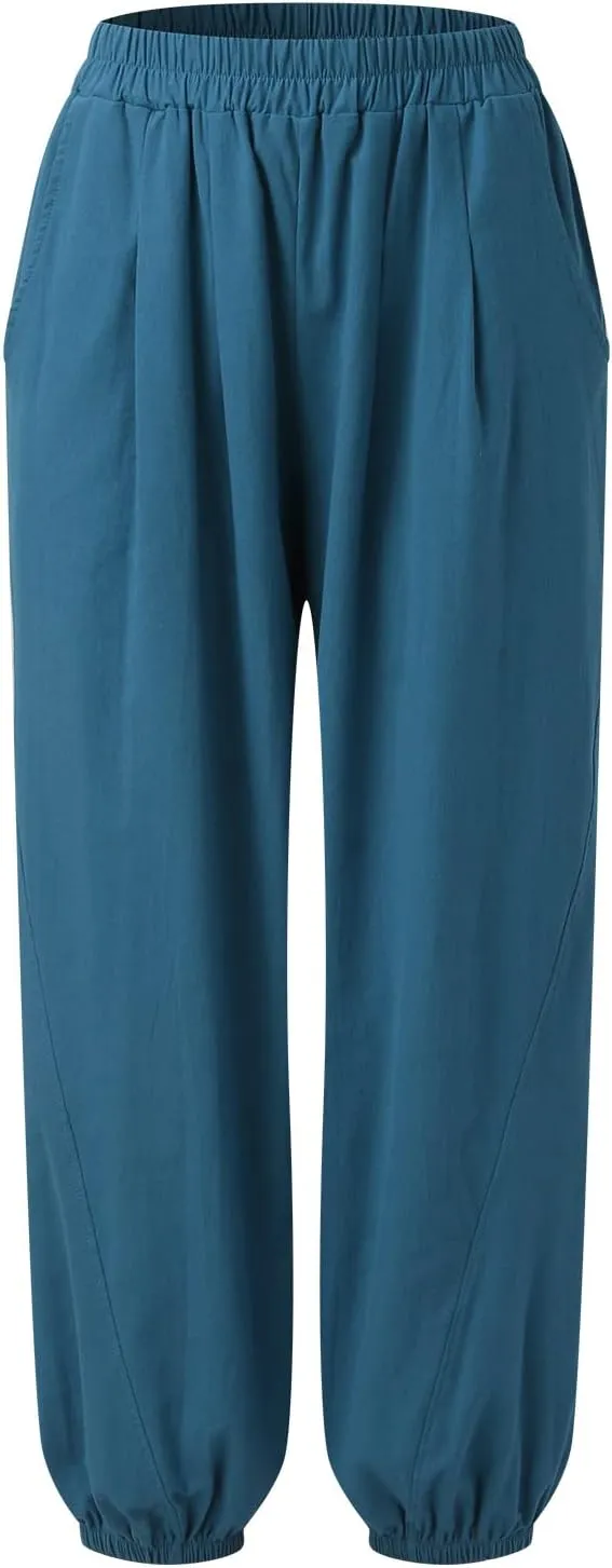 Linen Pants for Women Tall Long Pant Trousers with Pocket Casual Loose Pants Linen Blend Pants Linen Outfit