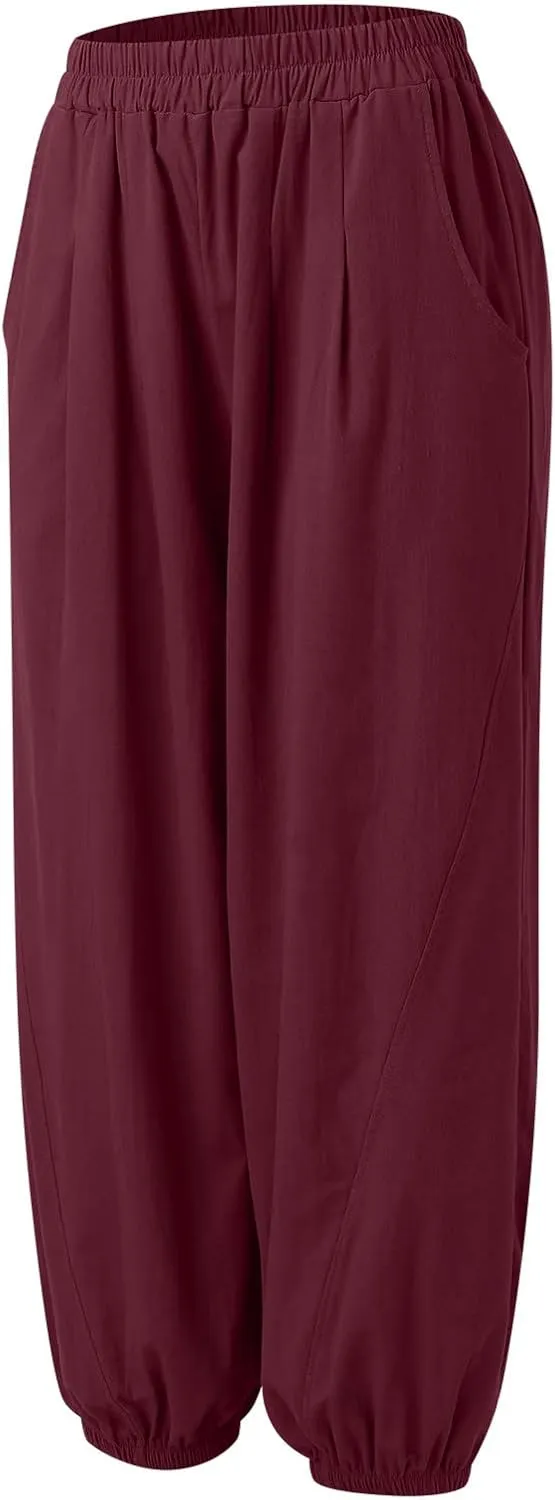Linen Pants for Women Tall Long Pant Trousers with Pocket Casual Loose Pants Linen Blend Pants Linen Outfit